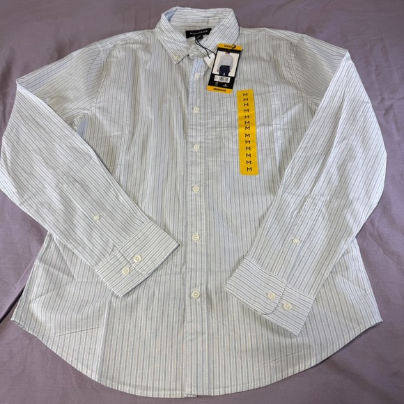 NWT Bonobos White Blue Stripe Shirt Button Down Cotton Men's Size Medium L/S - Picture 2 of 7